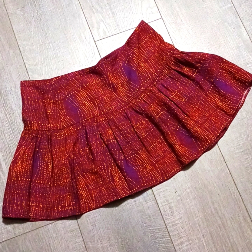 BCBGENERATION BOHO Ruffled Pleat Mini Skater Skirt NEW WITH TAGS!